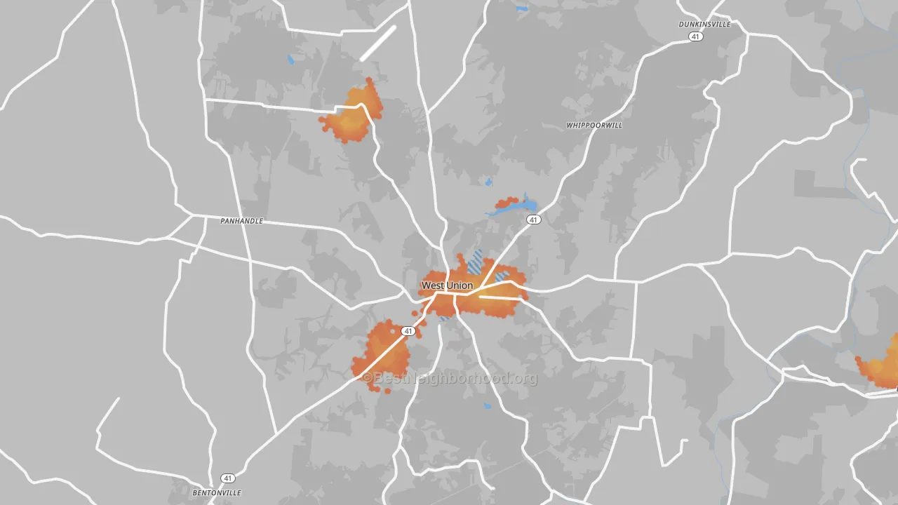 Bike Grade map of 45693, OH