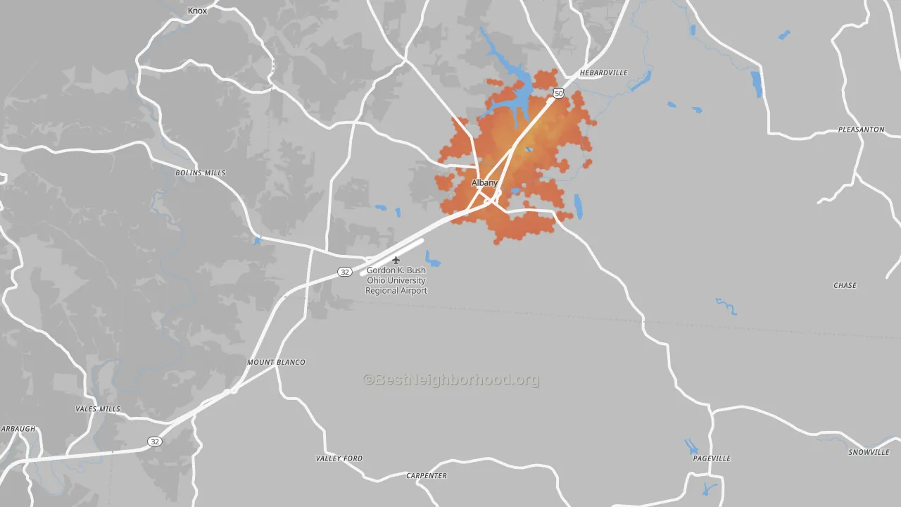 Bike Grade map of 45710, OH