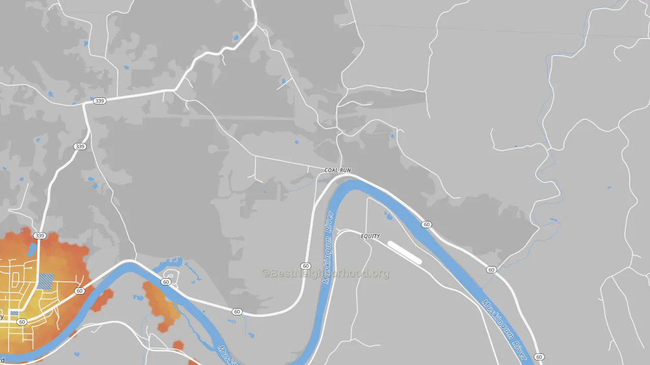 Bike Grade map of 45721, OH