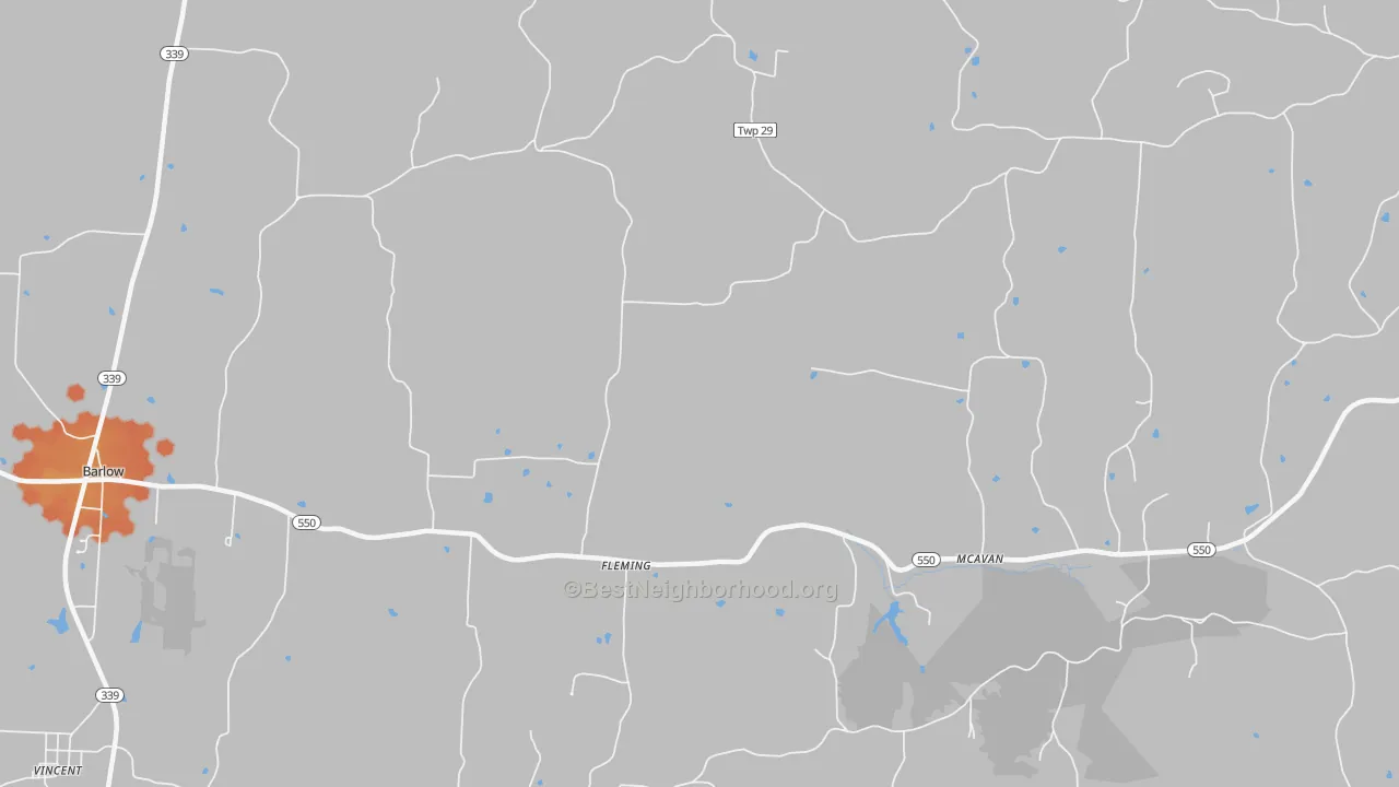 Bike Grade map of 45729, OH