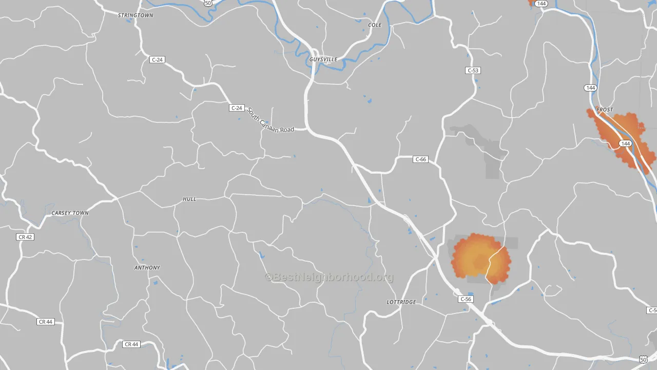 Bike Grade map of 45735, OH