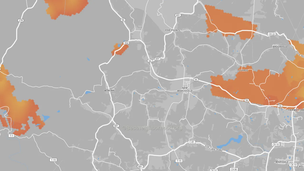 Bike Grade map of 45766, OH