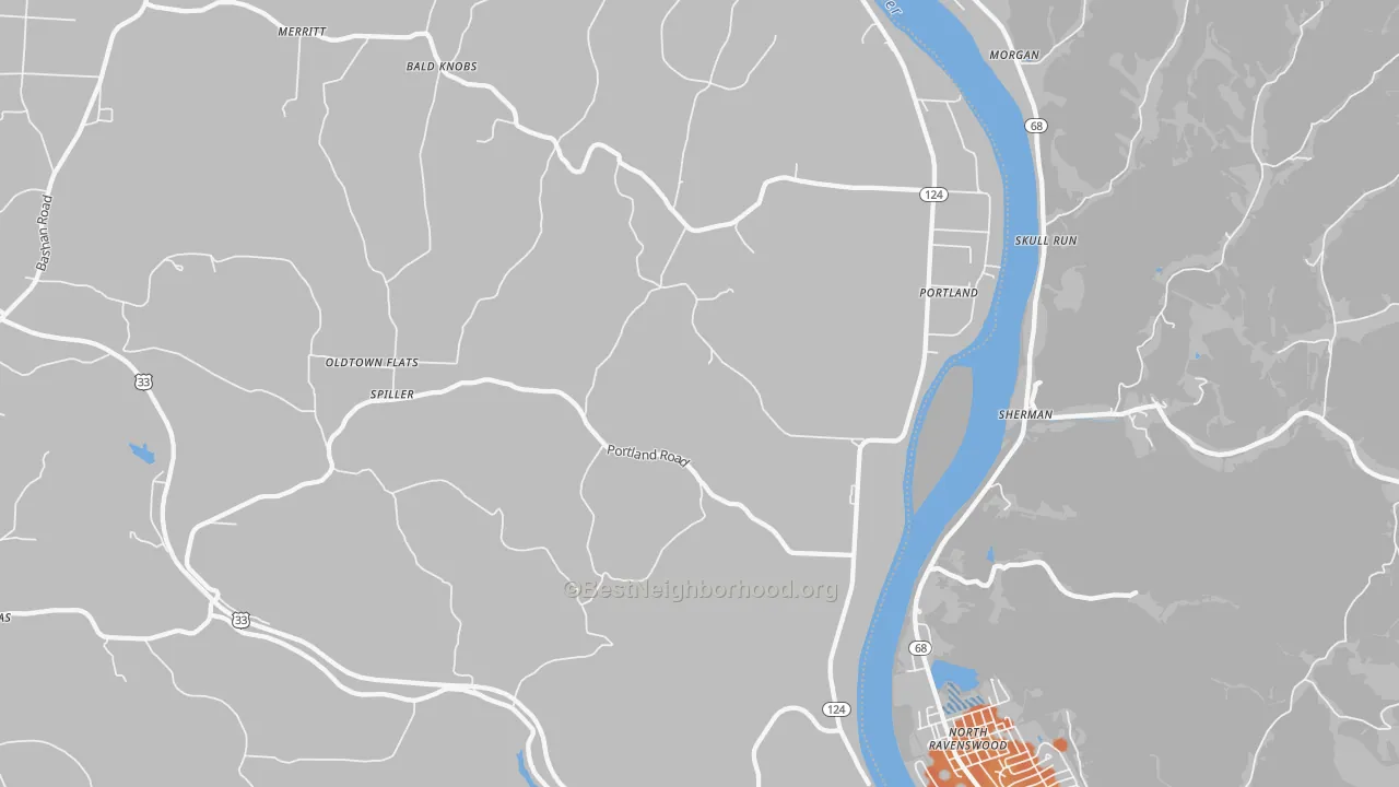 Bike Grade map of 45770, OH