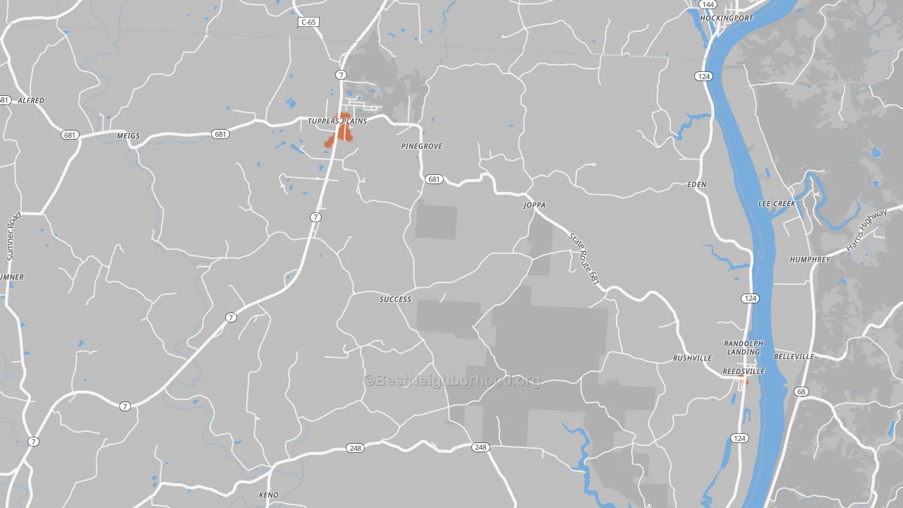 Bike Grade map of 45772, OH