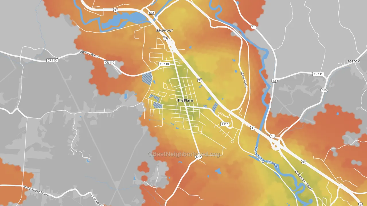 Bike Grade map of 45780, OH