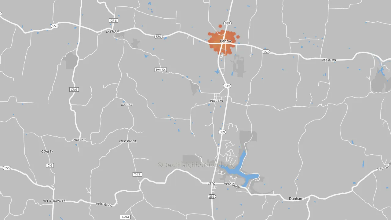 Bike Grade map of 45784, OH
