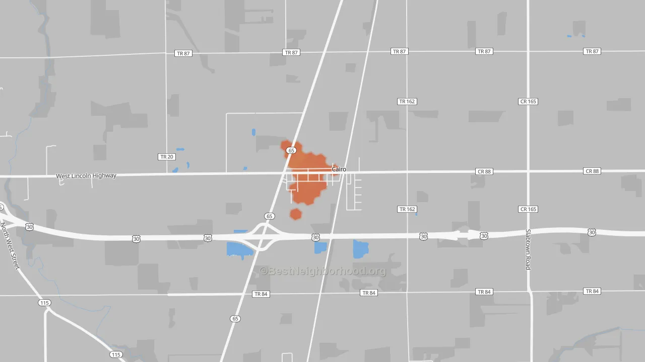 Bike Grade map of 45820, OH