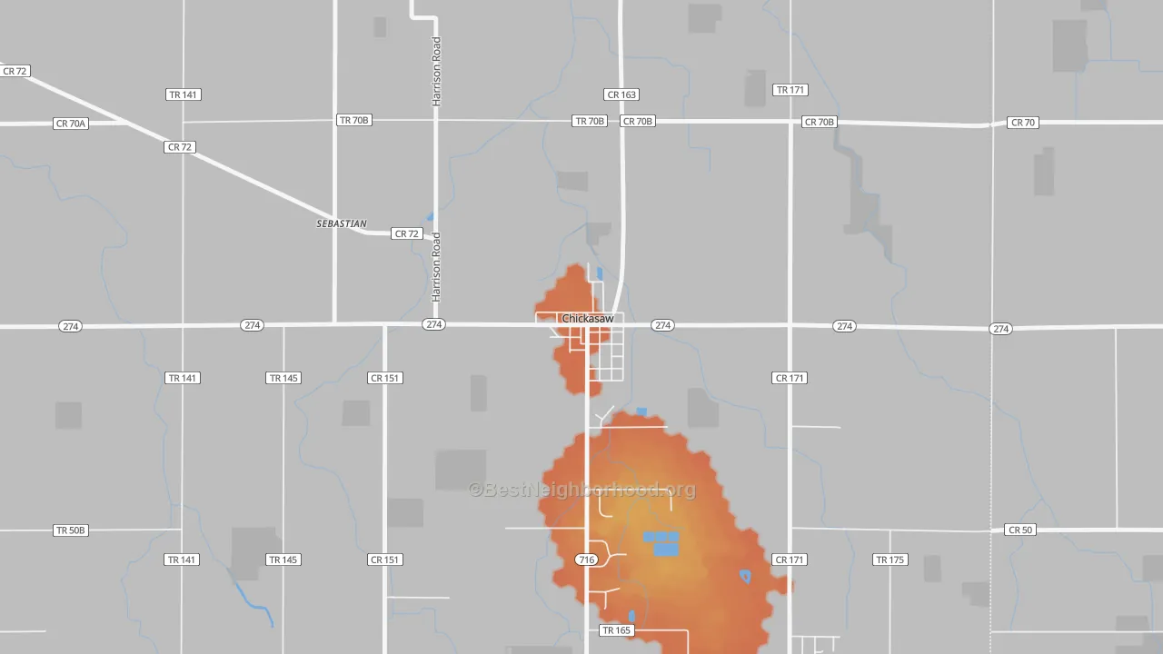 Bike Grade map of 45826, OH