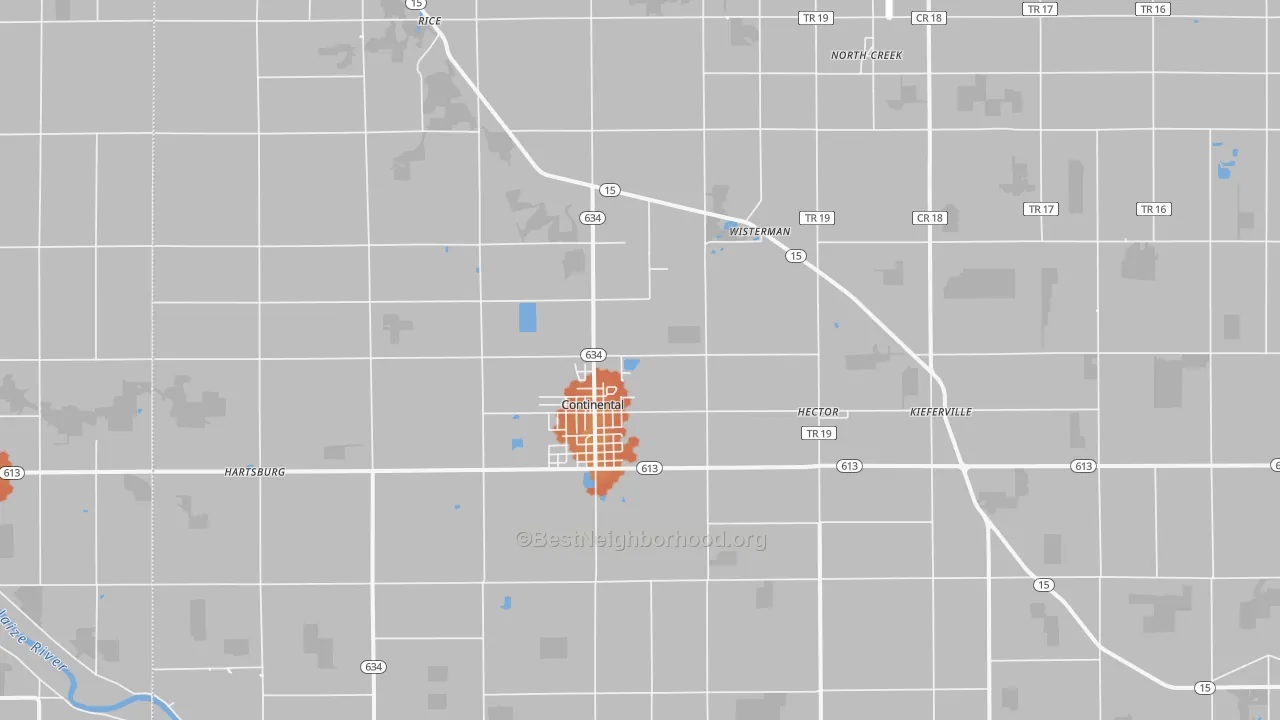 Bike Grade map of 45831, OH