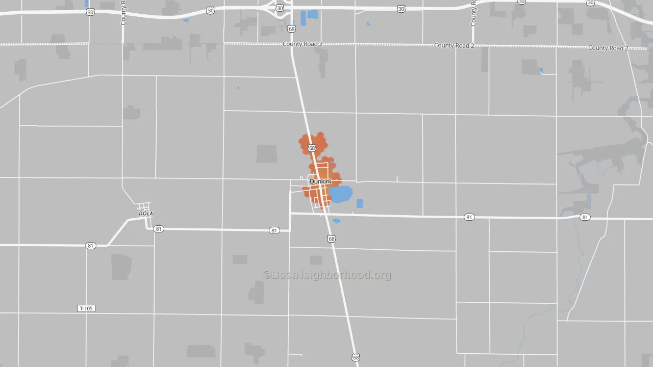 Bike Grade map of 45836, OH