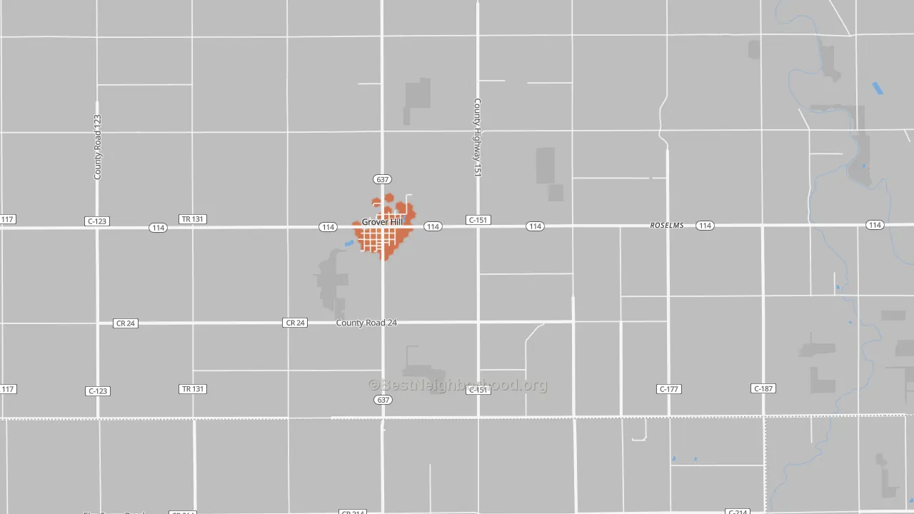 Bike Grade map of 45849, OH