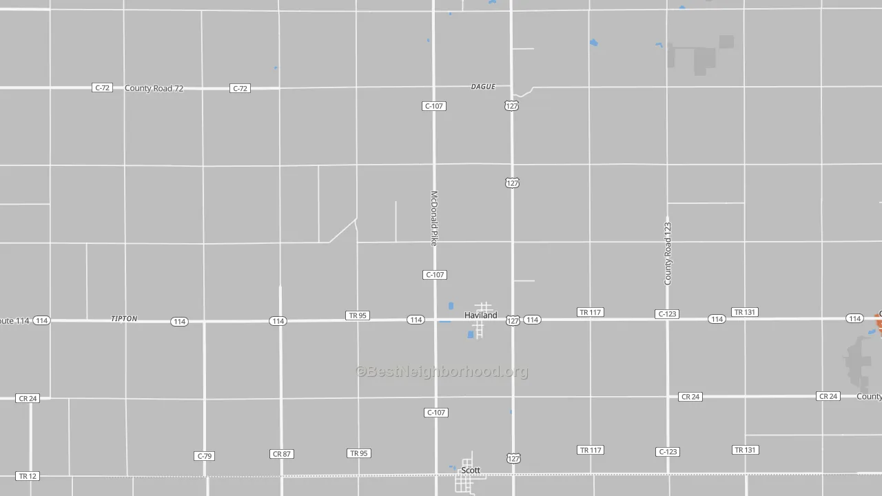 Bike Grade map of 45851, OH