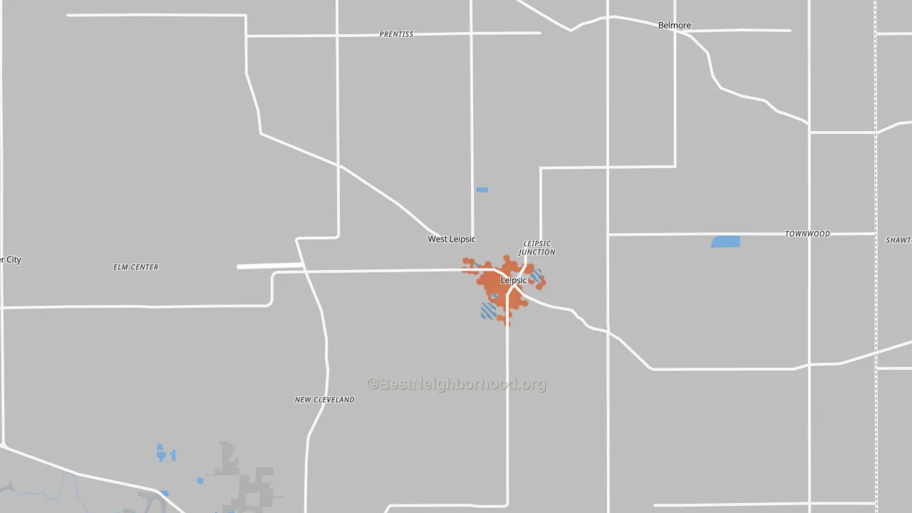 Bike Grade map of 45856, OH