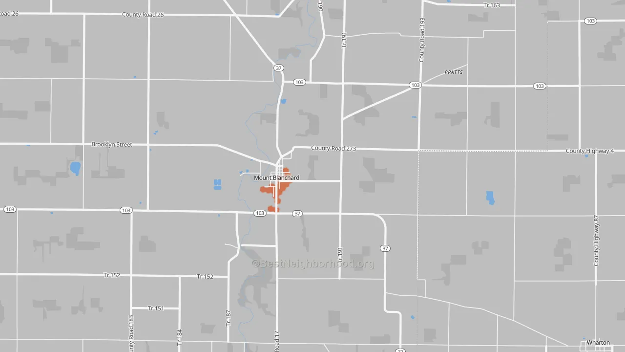 Bike Grade map of 45867, OH