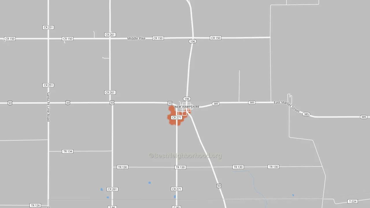 Bike Grade map of 45870, OH