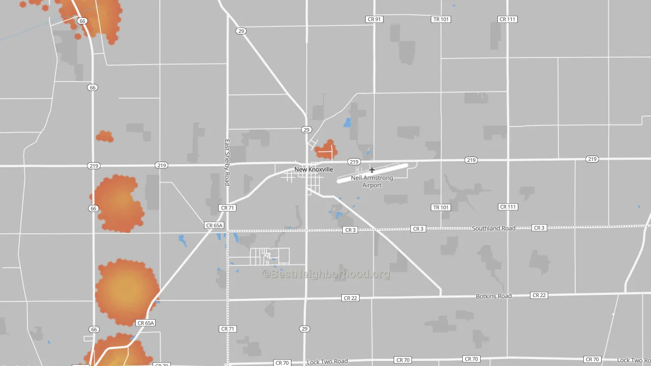 Bike Grade map of 45871, OH