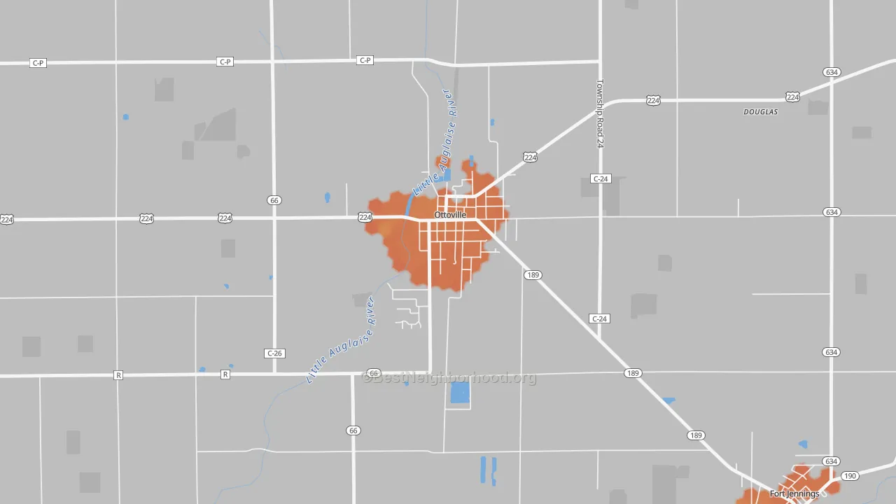 Bike Grade map of 45876, OH