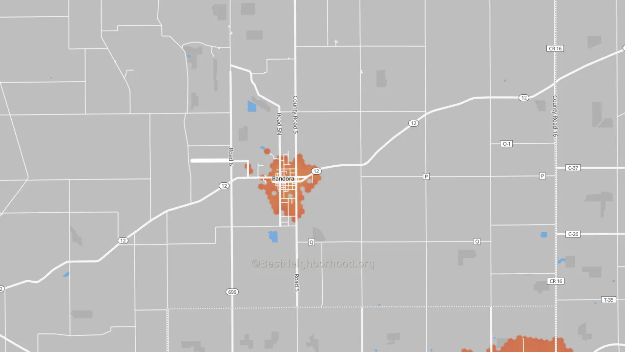 Bike Grade map of 45877, OH