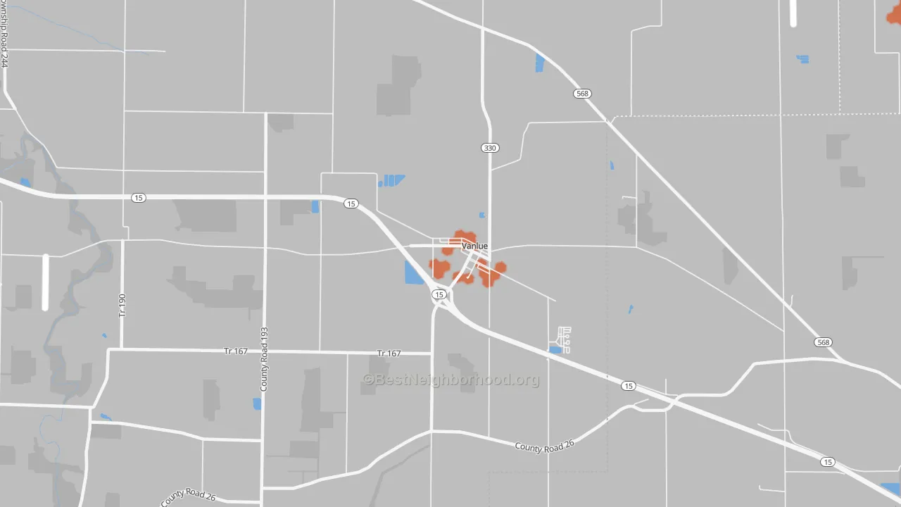 Bike Grade map of 45890, OH