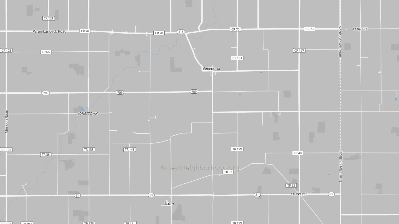 Bike Grade map of 45894, OH