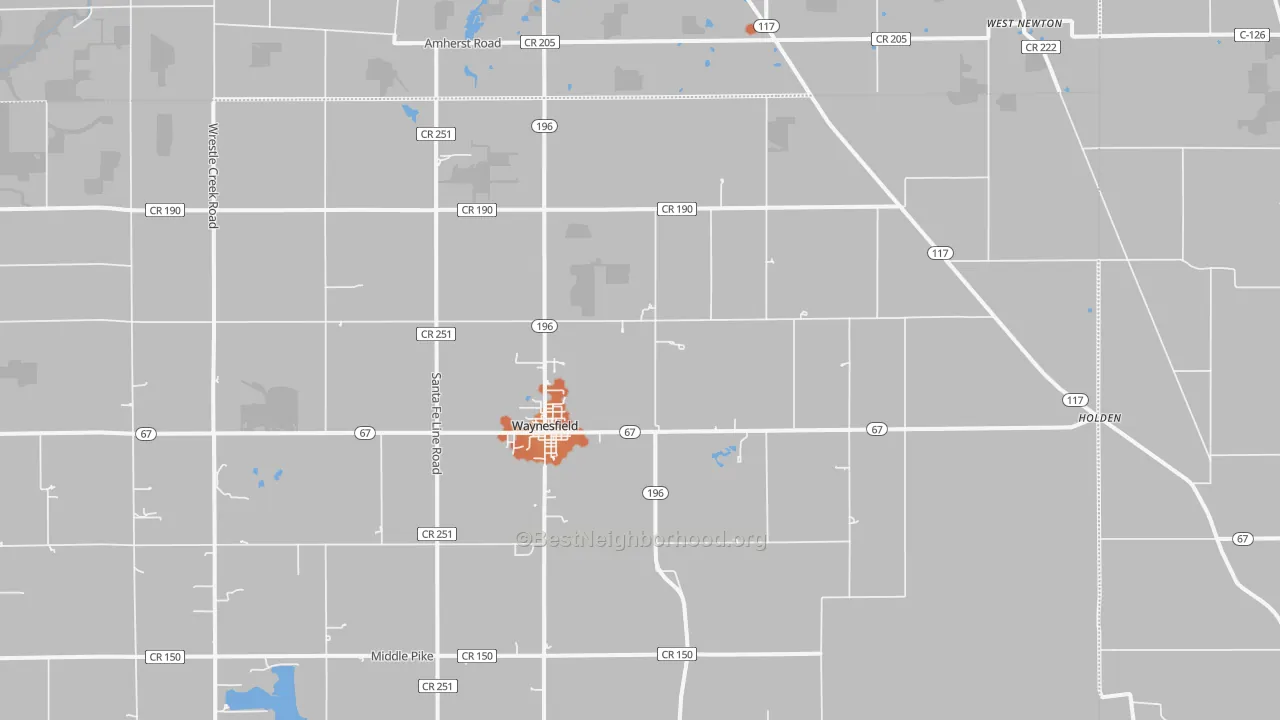 Bike Grade map of 45896, OH