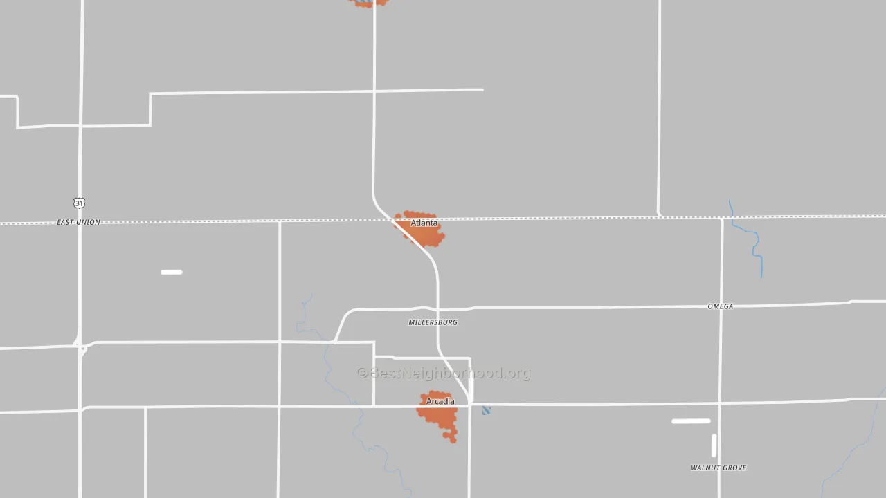 Bike Grade map of 46031, IN