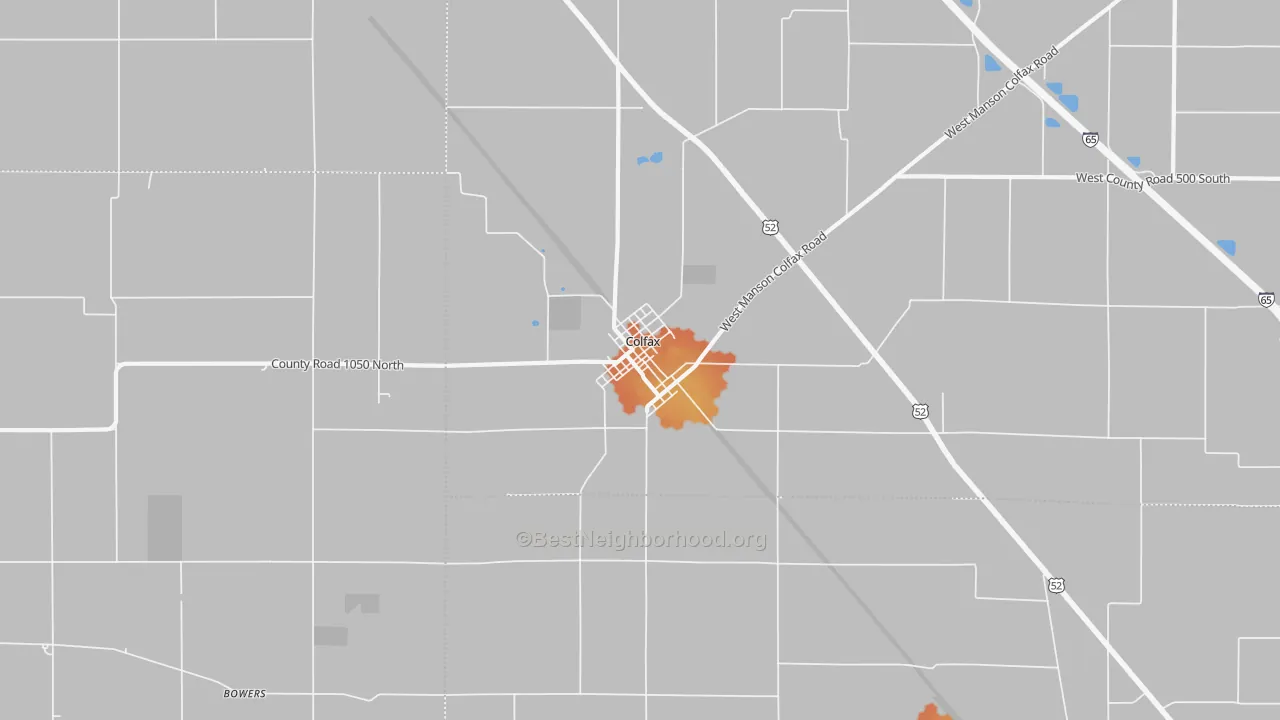 Bike Grade map of 46035, IN