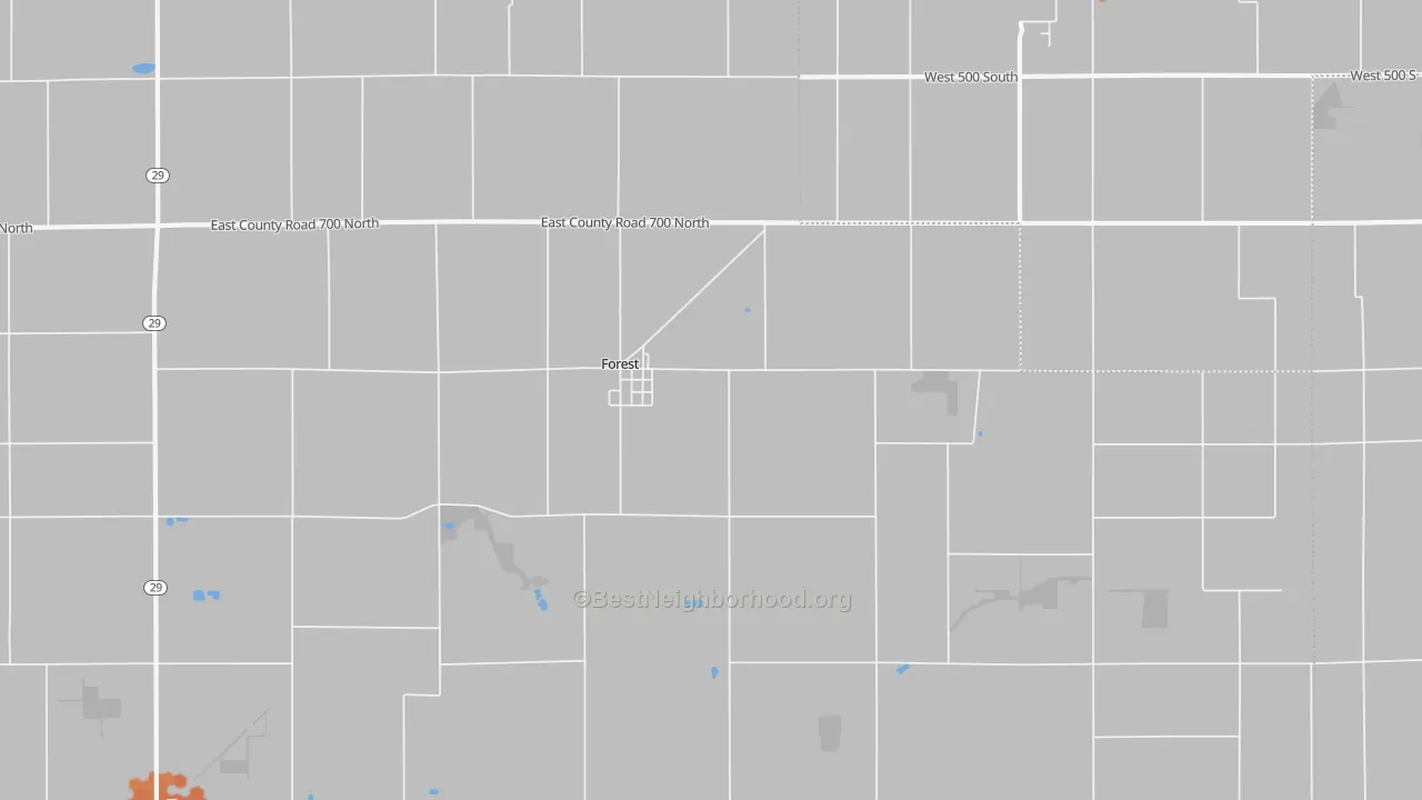 Bike Grade map of 46039, IN