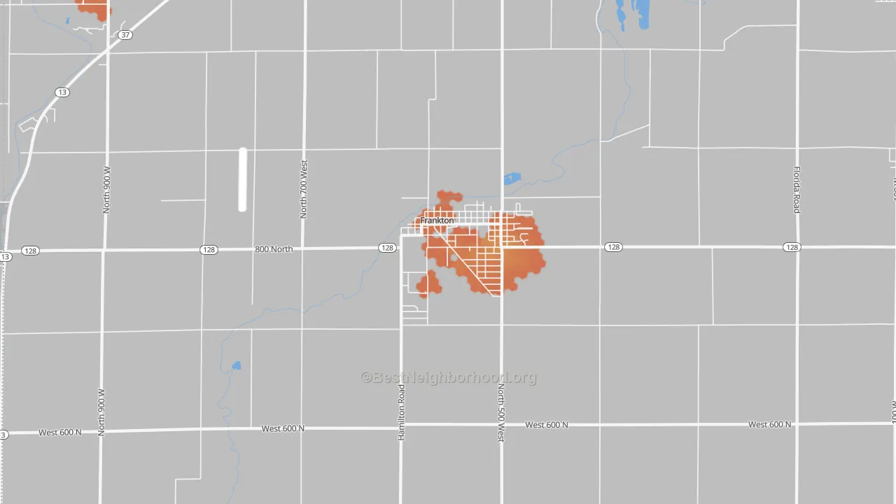 Bike Grade map of 46044, IN