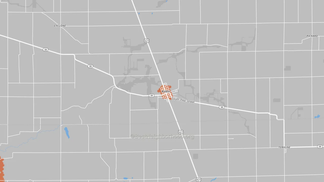Bike Grade map of 46050, IN