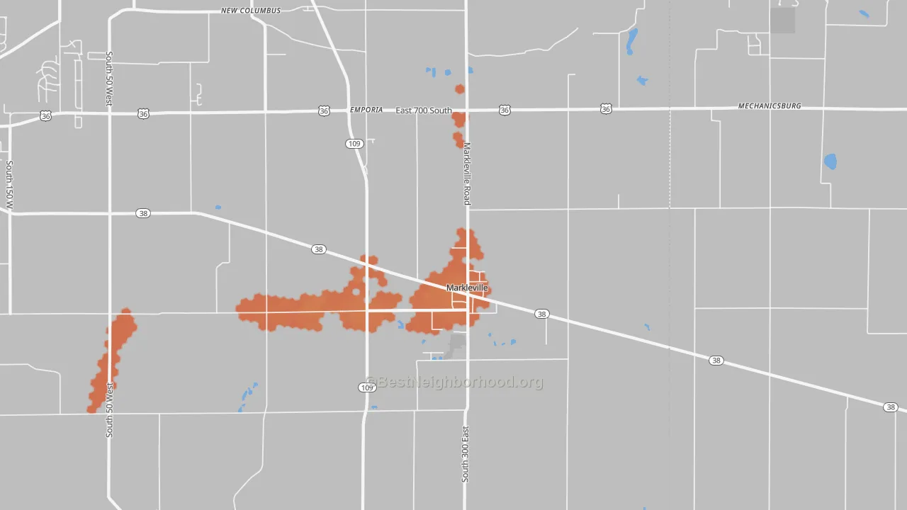 Bike Grade map of 46056, IN