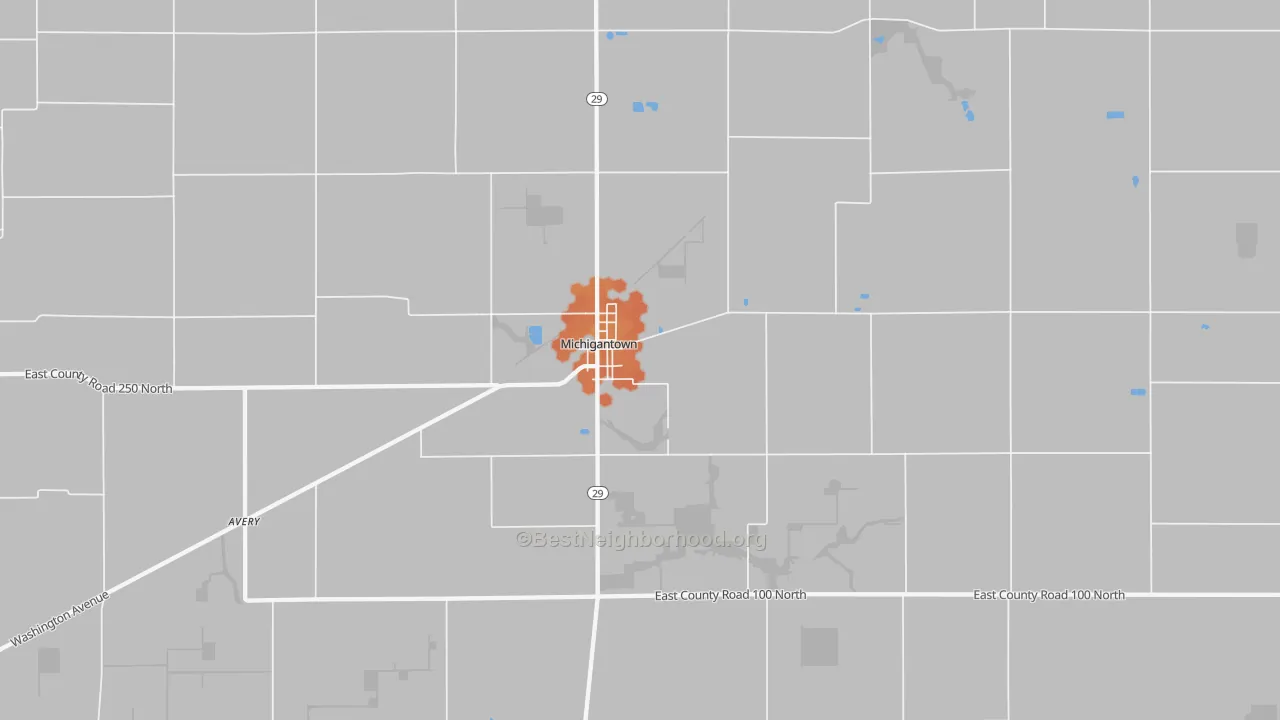 Bike Grade map of 46057, IN