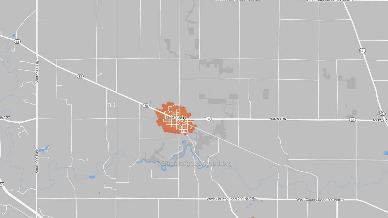 Bike Grade map of 46058, IN