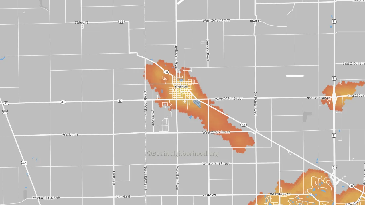 Bike Grade map of 46069, IN