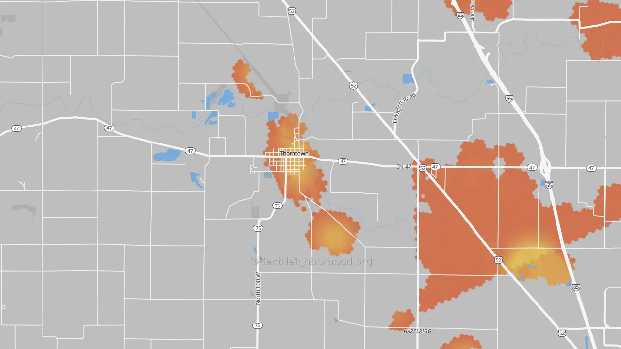 Bike Grade map of 46071, IN