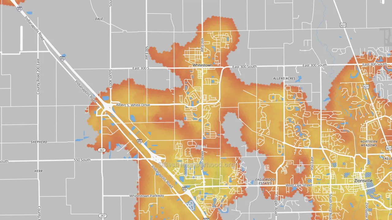 Bike Grade map of 46075, IN