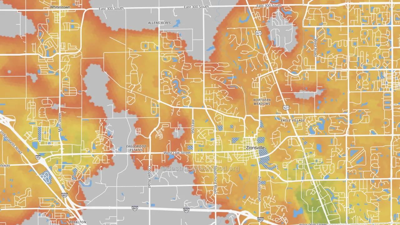 Bike Grade map of 46077, IN
