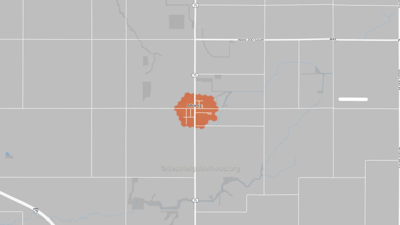 Bike Grade map of 46102, IN