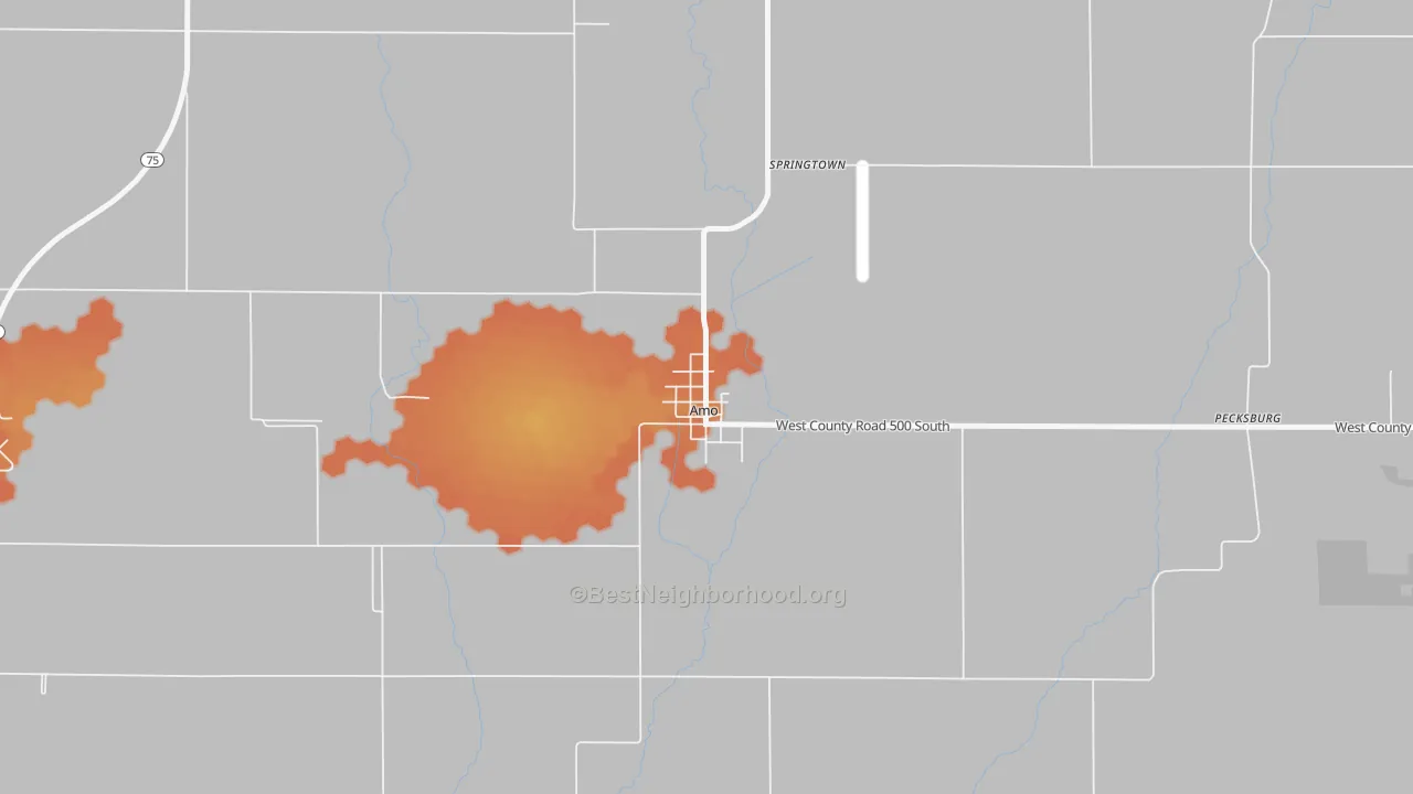 Bike Grade map of 46103, IN