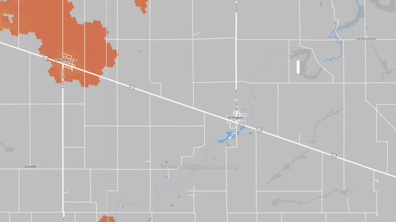Bike Grade map of 46104, IN