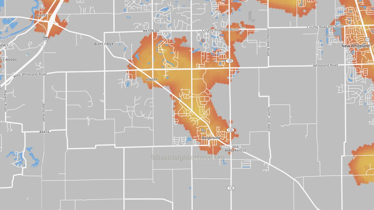 Bike Grade map of 46106, IN