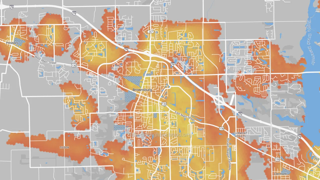 Bike Grade map of 46112, IN