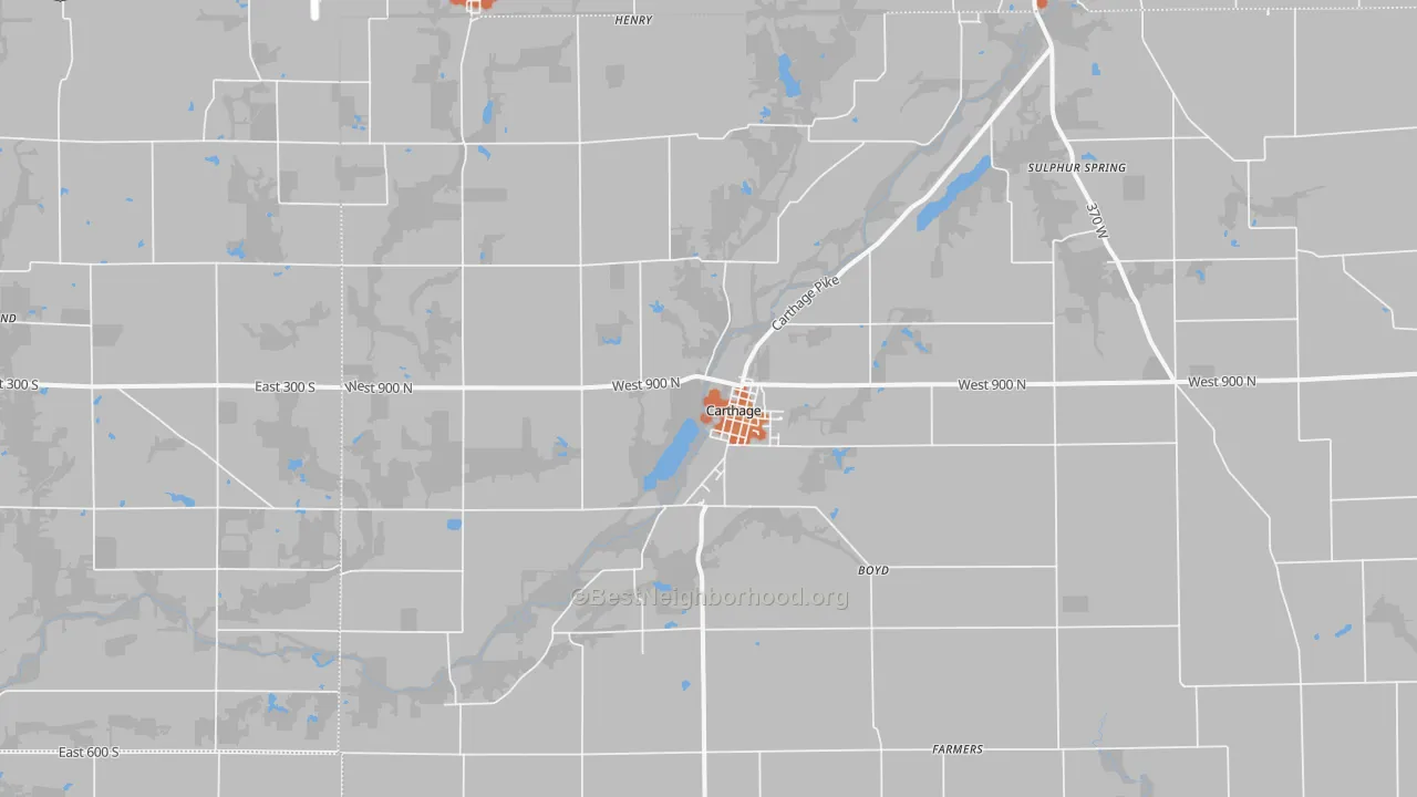 Bike Grade map of 46115, IN