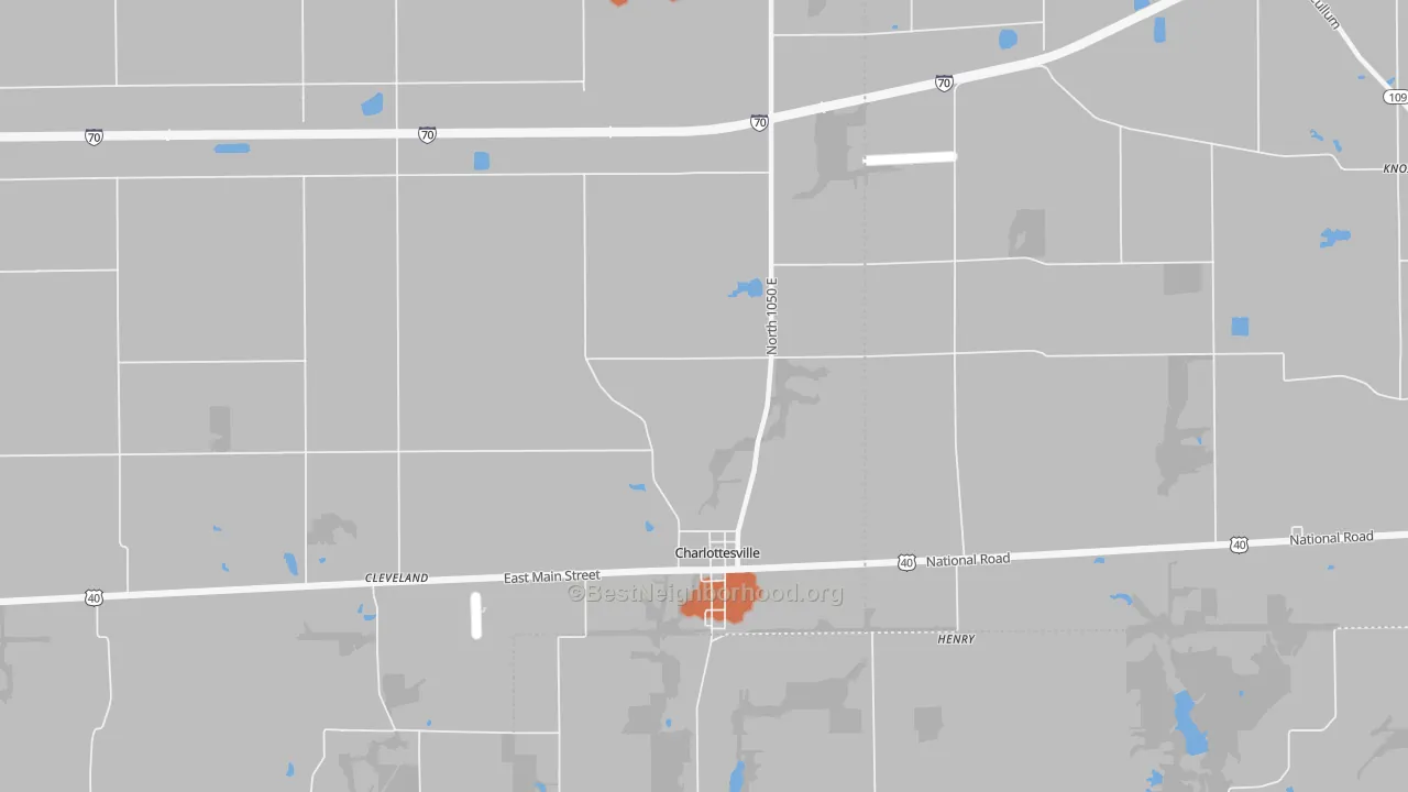 Bike Grade map of 46117, IN
