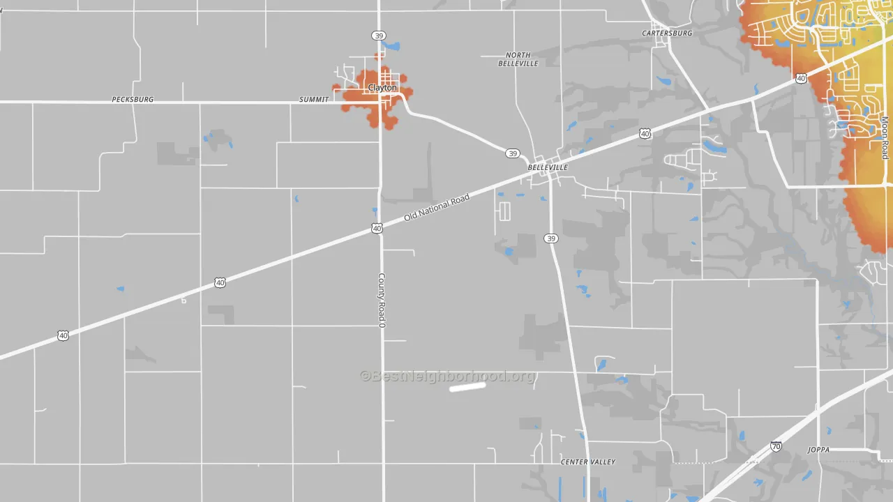 Bike Grade map of 46118, IN