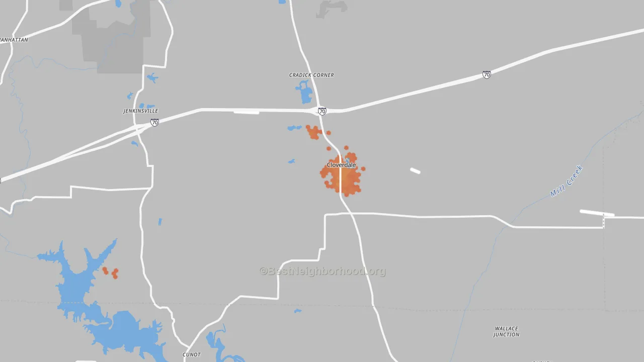 Bike Grade map of 46120, IN