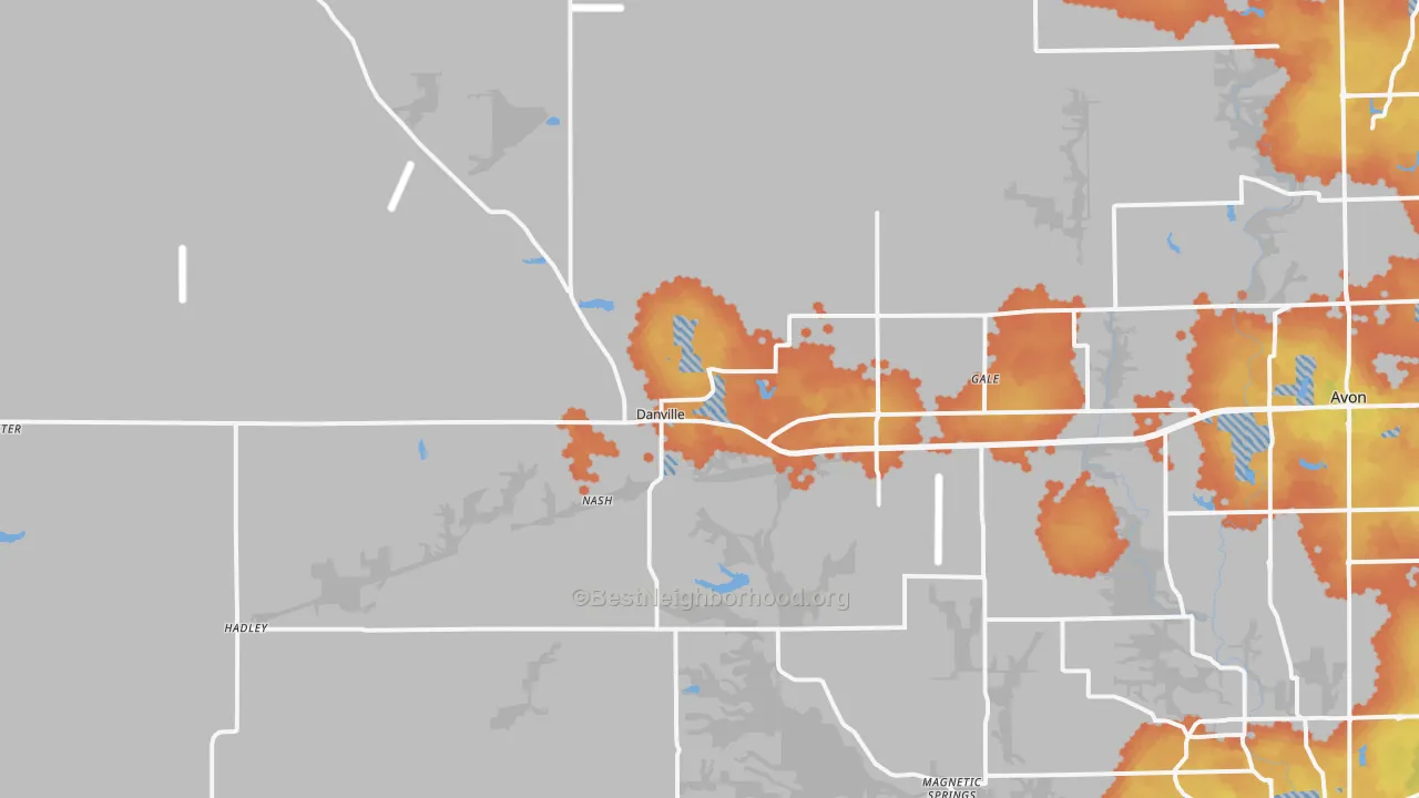 Bike Grade map of 46122, IN