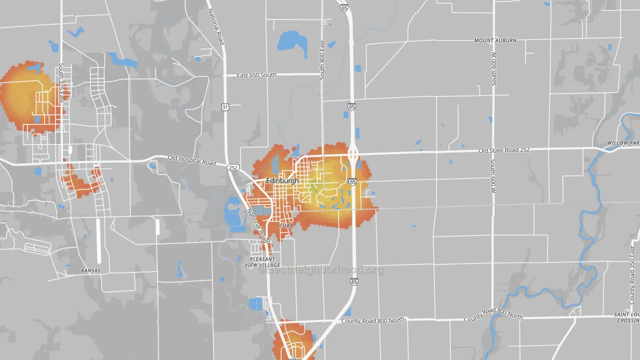 Bike Grade map of 46124, IN