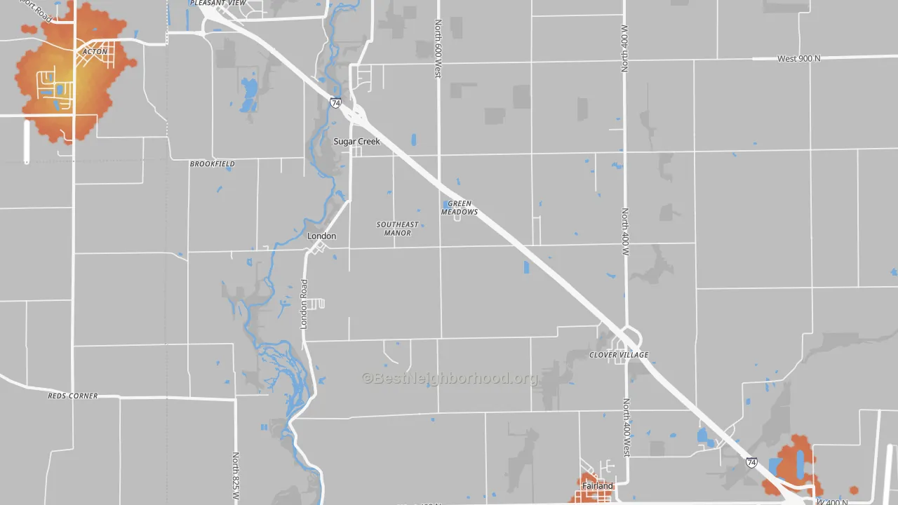 Bike Grade map of 46126, IN