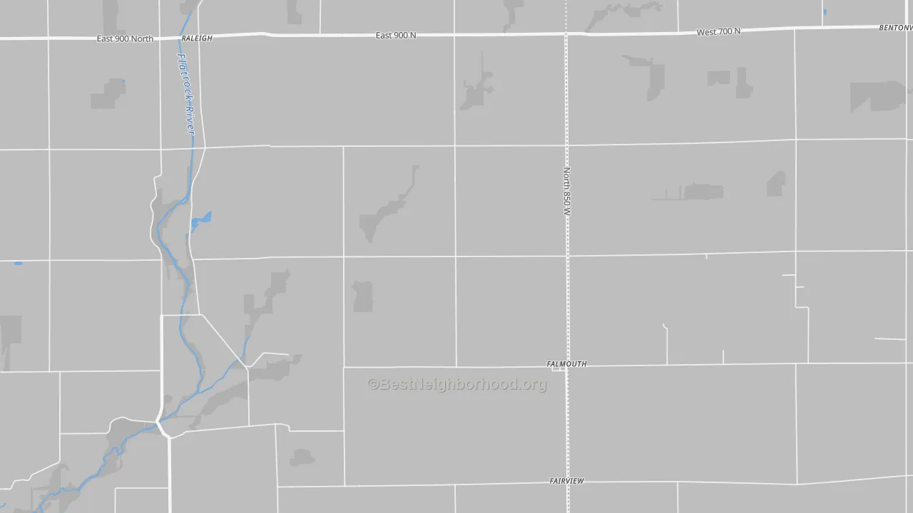 Bike Grade map of 46127, IN